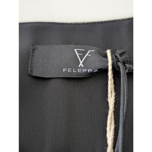 Feleppa Silver Mini Dress IT 38 US XS Tie Waist Metallic Italian Party Cocktail - Picture 7 of 9